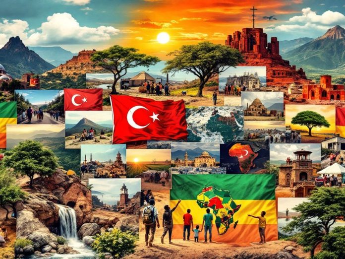 Turkey and Africa cultural and economic collaboration collage.