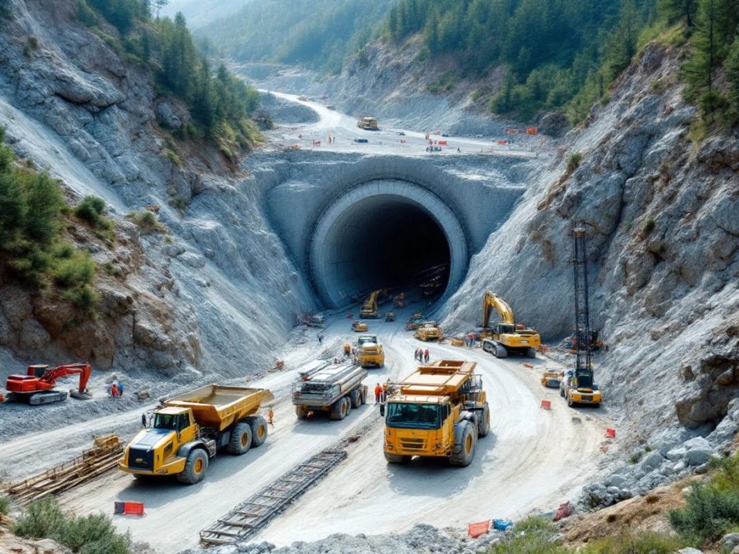 Construction site of a tunnel in Bulgaria.