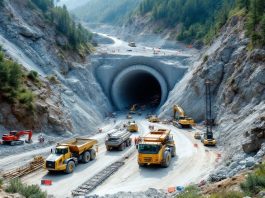 Construction site of a tunnel in Bulgaria.