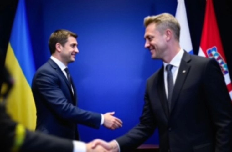 Zelenskyy and Croatian officials at a defense summit.