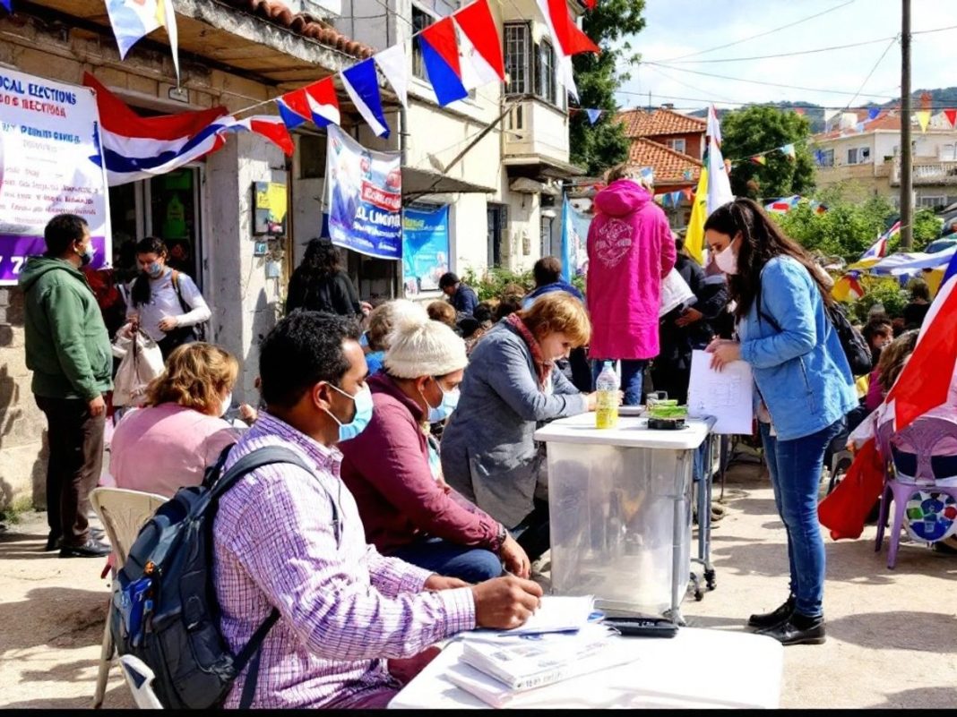 Voters at a polling station in Bosnia and Herzegovina.