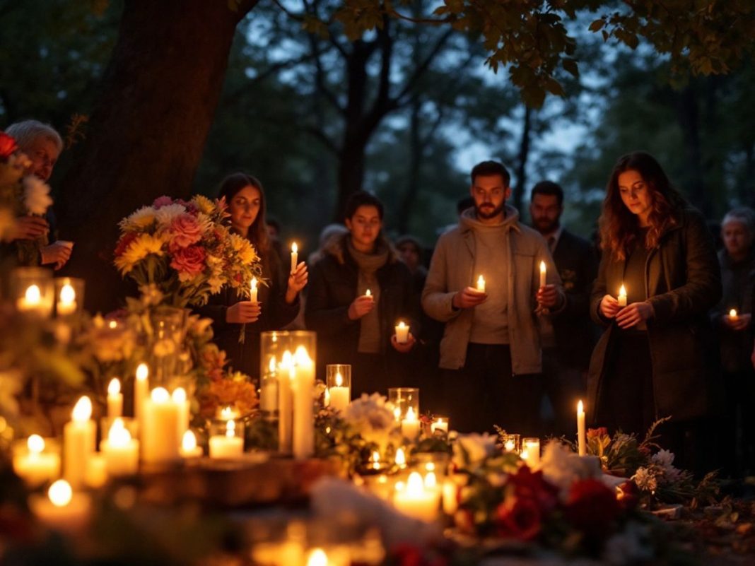 Candlelight vigil for a young girl in Vienna.