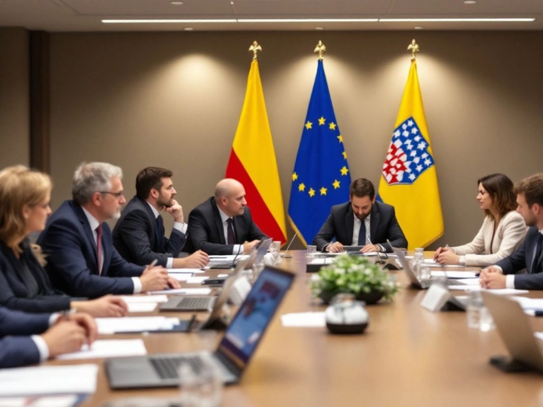 EU and Bosnia representatives discussing in a meeting room.