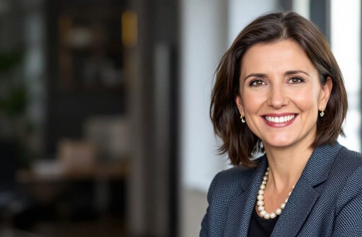 Vesna Sanjković in business attire, smiling in an office.