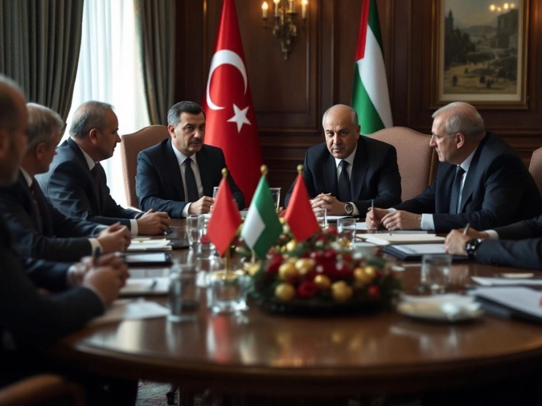 Meeting between Turkish officials and Hamas leaders in Istanbul.