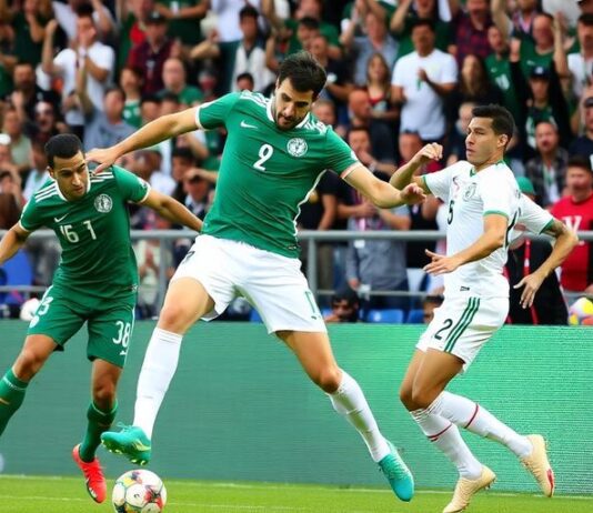 Ireland and Bulgaria players competing during the Nations League playoff.