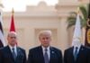 Leaders meet for Gaza peace summit in Egypt.