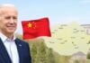 Hunter Biden near Romanian map with embassy and Chinese flag